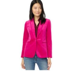 J. Crew Hot Pink Velvet Blazer Size 8 Petite